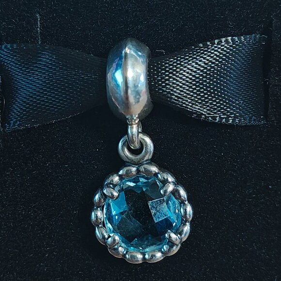 Authentic Retired Pandora Cool Breeze Dangle Bead with Blue Topaz - 791021BTP - Picture 5 of 6